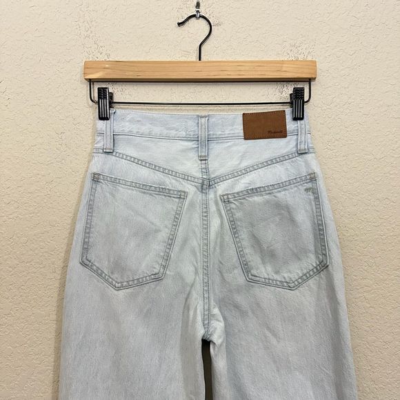 MADEWELL Mid-Rise The Perfect Vintage Straight Jeans Destroyed Blue - Picture 5 of 13